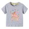 Girls TShirt Cute Elephant Print Short Sleeve Tee 100 Cotton Soft Breathable Summer Tops for Kids Children
