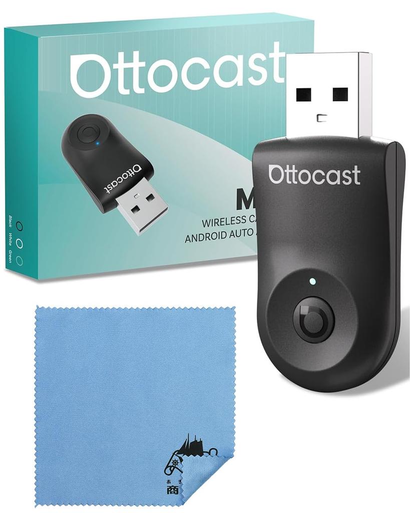 OTTOCAST Mini Wireless CarPlay & Android Auto Adapter, Wireless, Compatible with Genuine Wired CarPlay/Android