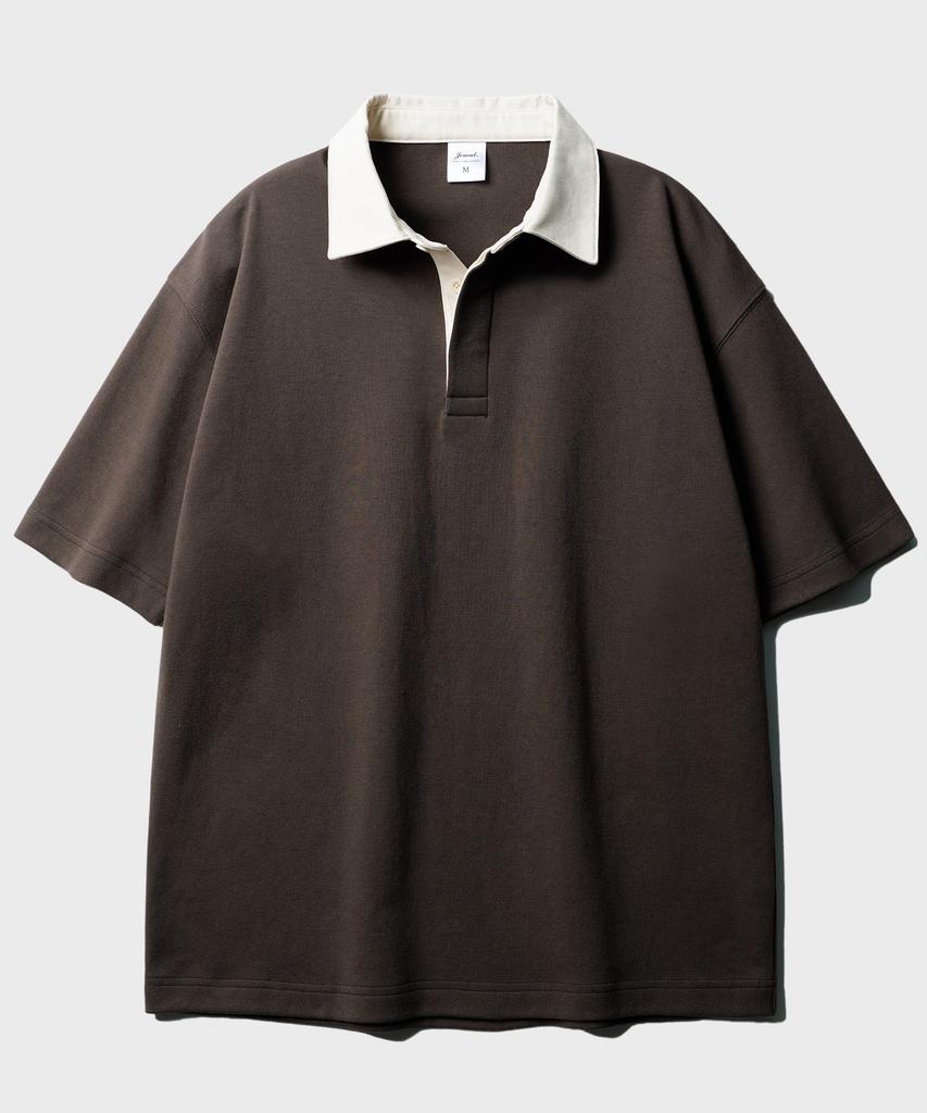 JEMUT [2Pack] Work Oversized Collared Short Sleeve T-Shirt Sost2568