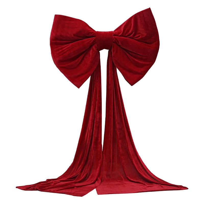 Red Velvet Bowknot: Large New Year & Christmas Decoration for Mall & Photo Background