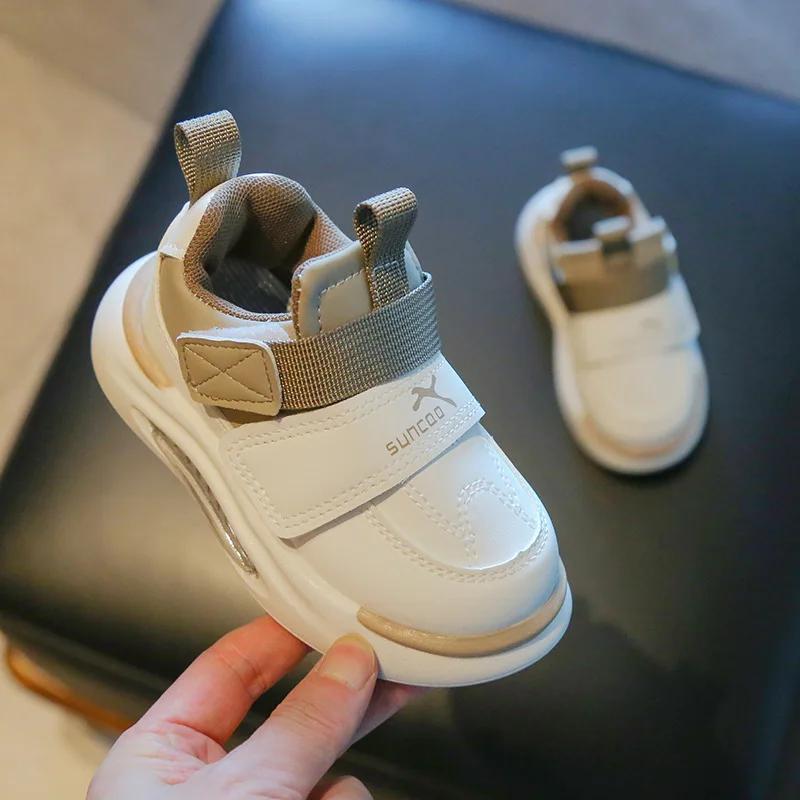 Zapatillas Kid Shoe Leather Kid Sneakers 2025 Autumn Girl Casual Shoes Boy Anti Slip Running Shoes Lightweight Skate Shoes Tenis