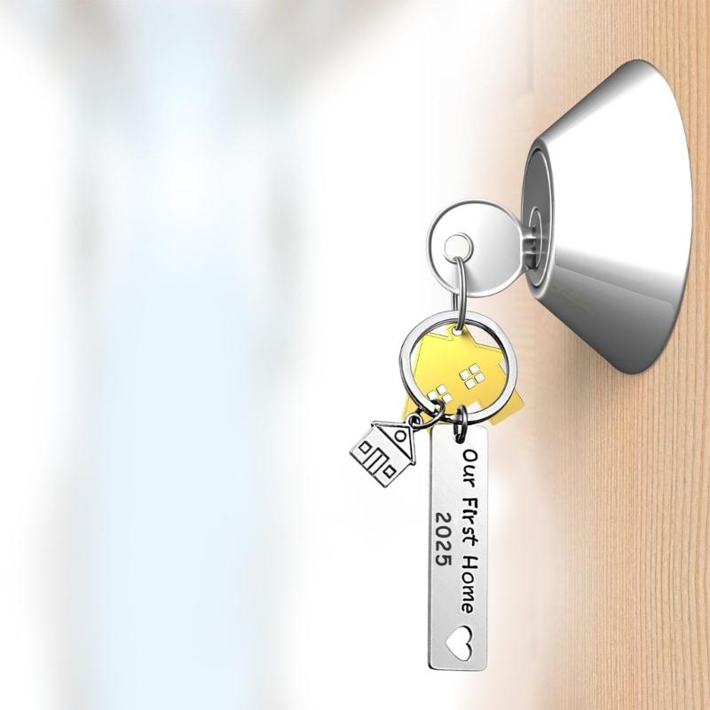 2025 Housewarming Stainless Steel Keychain Set Stylish Keyrings Pendant For New Homeowners And Thoughtful Gifts