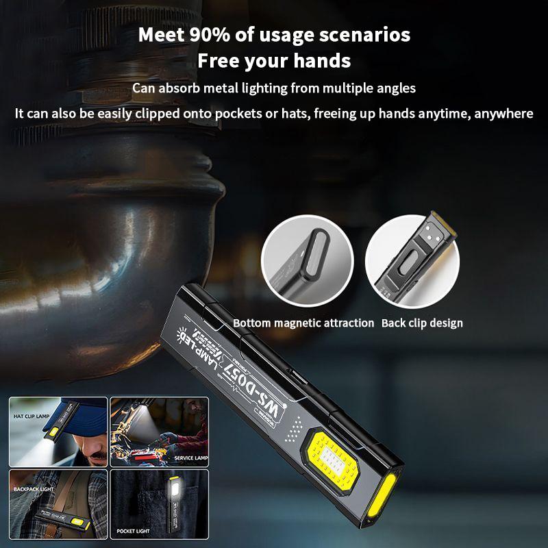 Compact Multi-Mode Pocket Led Flashlight, Usb-C Rechargeable, 800Mah, Long-Range Pocket Flashlight, For Camping Travel Emergency