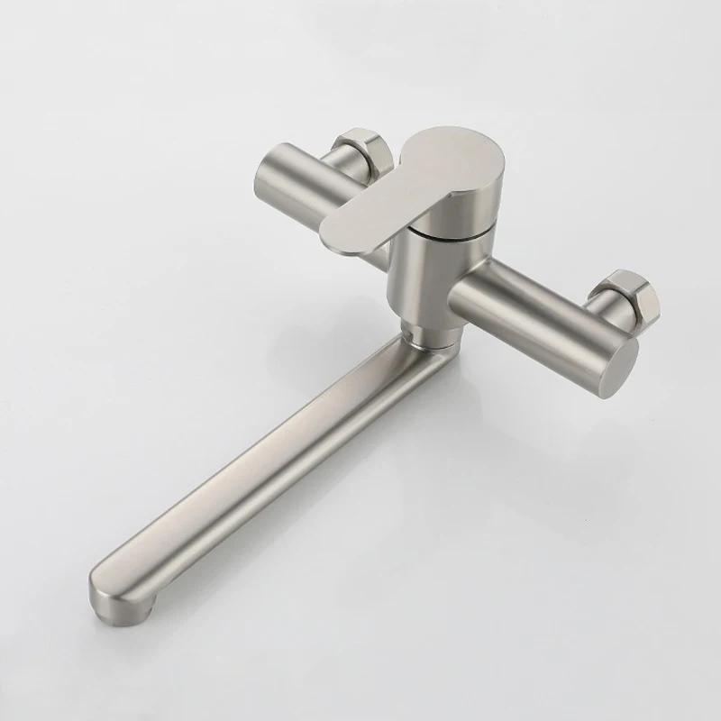 Kitchen Faucet Mixers Wall Mounted 304 Stainless Steel Mixer Tap Sink Faucet Hot Cold Water Mixer Mop Pool Tap Basin Faucet