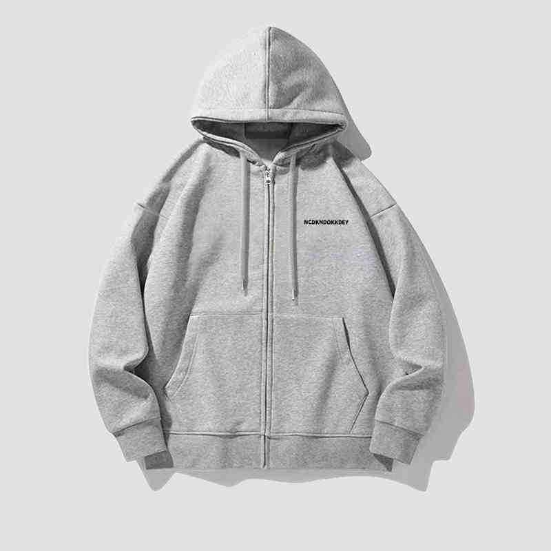 Autumn Winter Loose Casual Letter Printing Zipper Cardigan Hoodies Women Vintage All-match Hooded Outwear Top