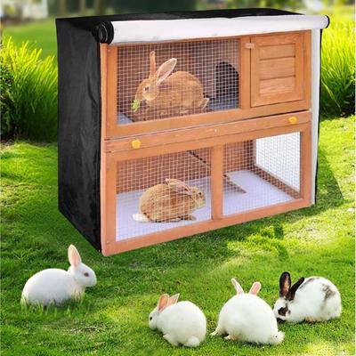 Housse Rectangulaire pour Clapier de Lapin Protection UV Protection Hivernale pour Animaux de Compagnie Double Clapier Housse Anti-poussière Avec Fenêtre Visible Pour