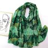 Fashion Floral Printed Square Scarf Spring Summer Satin Silk Shawl Lady Elegant Handkerchief Islam Turban Headscarf 90*90cm