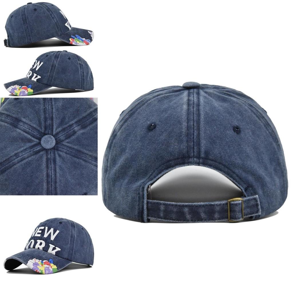 Retro Embroidered Duck Tongue Cap Washed Distressed Trucker Hat For All Seasons