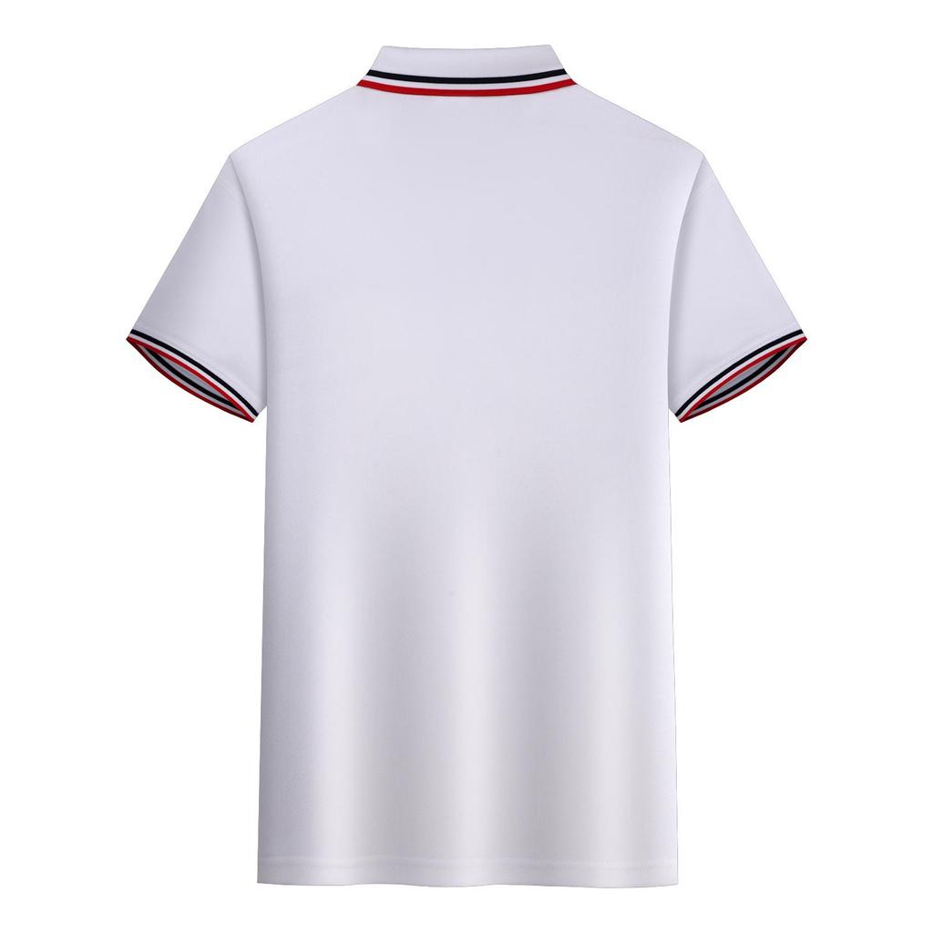 Summer New Ice Ion Fiber Embroidered Polo Shirt with Polo Collar for Moisture Wicking and Sweatwicking