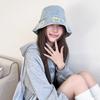 25 Early Autumn New Flower Denim Bucket Hat Female Sweet Cute Pot Hat Tide