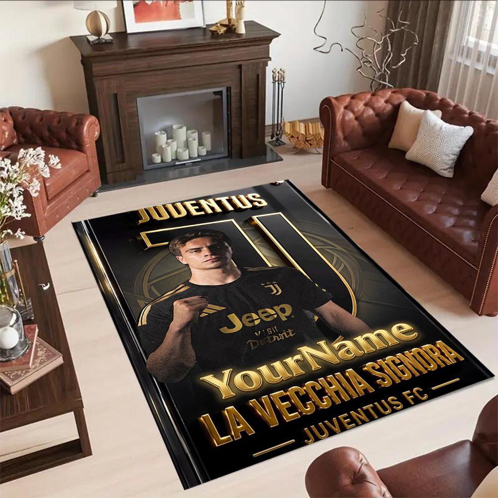 Juventus Customize Your Name Carpet Perfect for Playrooms Dormitory Dining Room Foyer Antislip Carpet Office Home Decor Wedding Party Gift