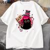 Bottled Evil Black Cat T Shirt Trendy Cotton Summer Tops Loose Short Sleeves Cat Design Clothes Men Streetwear Clothes