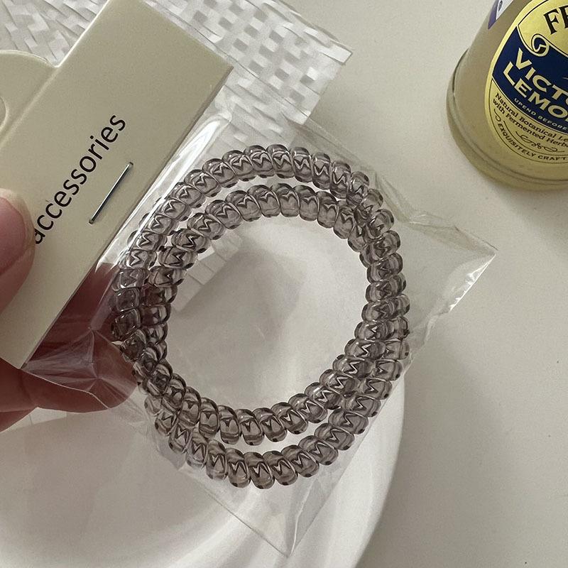 Korean Style Translucent Phone Cord Hair Tie - Seamless & Fashionable for Women