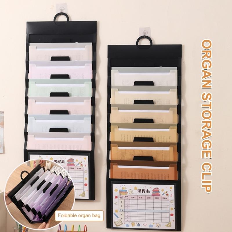 Wall Hanging Document Organizers Expanding Folder with Handle 6 Pocket Document Folder for File Paper Documents Receipts