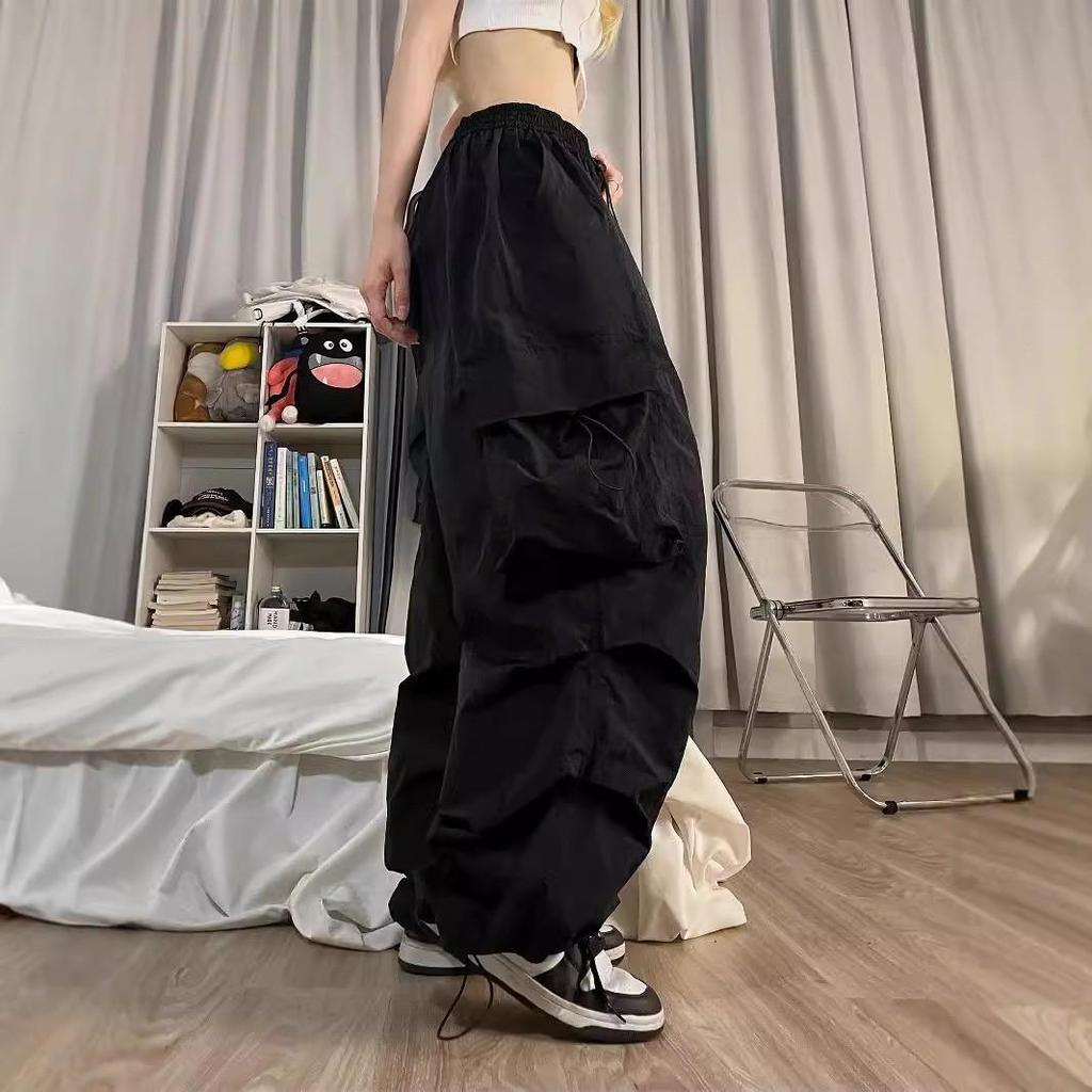 Dámské americké retro plisované jogger kalhoty se širokými nohavicemi - Hip hopový styl, ležérní a všestranné