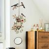 Watercolor Vintage Bird Flower Chandelier Wall Sticker Self Adhesive Living Room Bedroom Decor