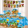 Cross-Border Classic Mountains & Seas Birthday Party Supplies: Cartoon Tableware & Fun Decorations