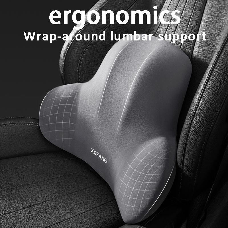 Car Seat Neck Pillow & Lumbar Support Pillow Set, U-shaped Design Headrest Waist Rest for Office Chair and Gaming Chair