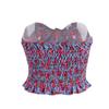 Flower Printing Chest Wrap Vest Girl's Low Collar Vest Casual Tight Backless Crop Tops Women Sexy Sleeveless Off Shoulder Tops