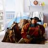 1 pezzo John Wayne Western Cowboy Coperta per cavallo, tutte le stagioni leggera Coperta poster per casa ufficio sonnellino all'aperto multifun Coperta posterionale