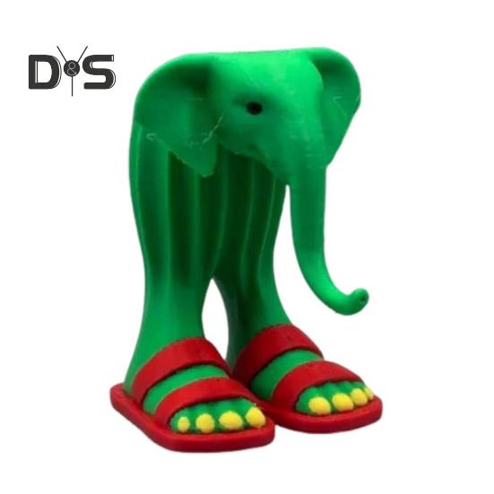 

Фигурка слона в пустыне, 3D-печатный кактус, украшение в виде слона, красные тапочки, мультяшная статуя слона, скульптура, украшение Elephant