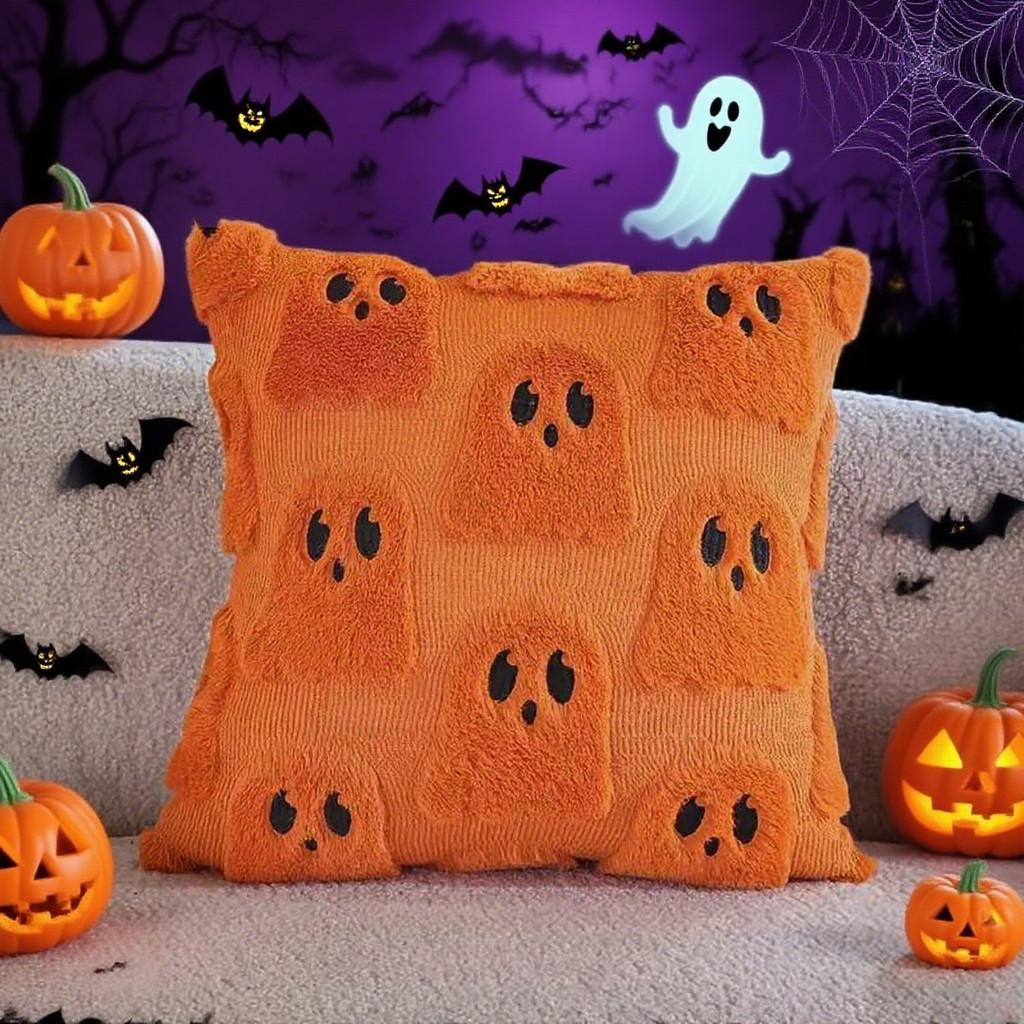 Halloween Ghost Pillow Cover With Polyester Fabric For Living Room Decor