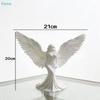 White Angel Wings Figurine with Flowing Gown,Resin Angel Statue for Home Decor,Living Room & Bedroom Ornament