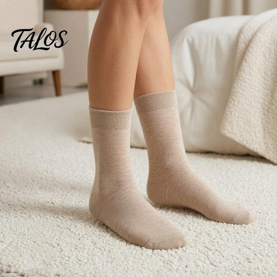 Chaussettes Business Respirantes Homme Mi-mollet, Couleur Unie Décontractées Douces Non Serrantes Évacuant la Transpiration pour l'Automne l'Hiver et le Quotidien Humidité