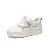 Factory straight hair leather women's shoes board shoes new casual versatile platform white shoes heightening Internet celebrity hot selling women's