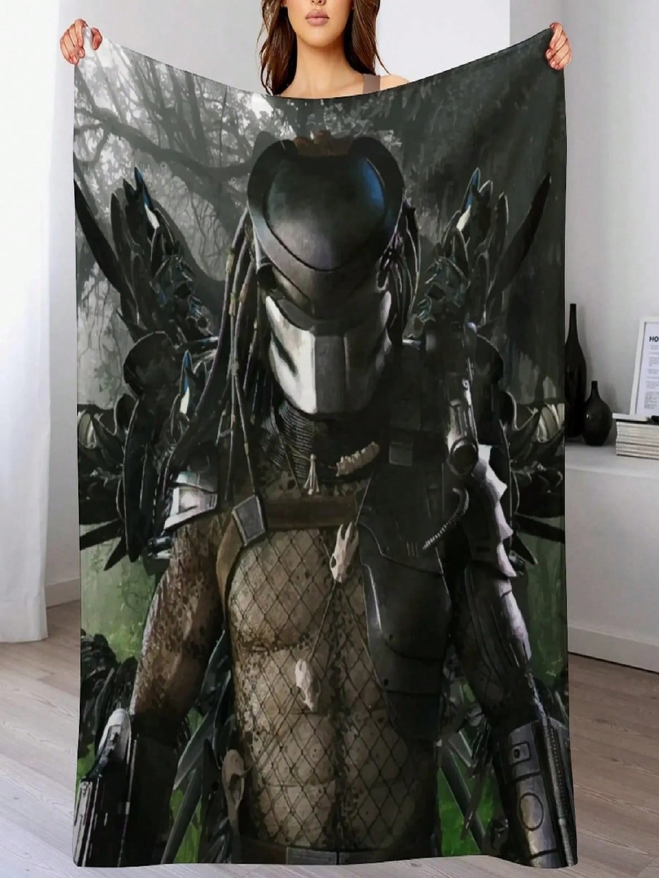 

New Jungle Demon Predator Throw Blanket Blankets For Comforter Shaggy Bed Covers Blankets 75X95CM сірий колір
