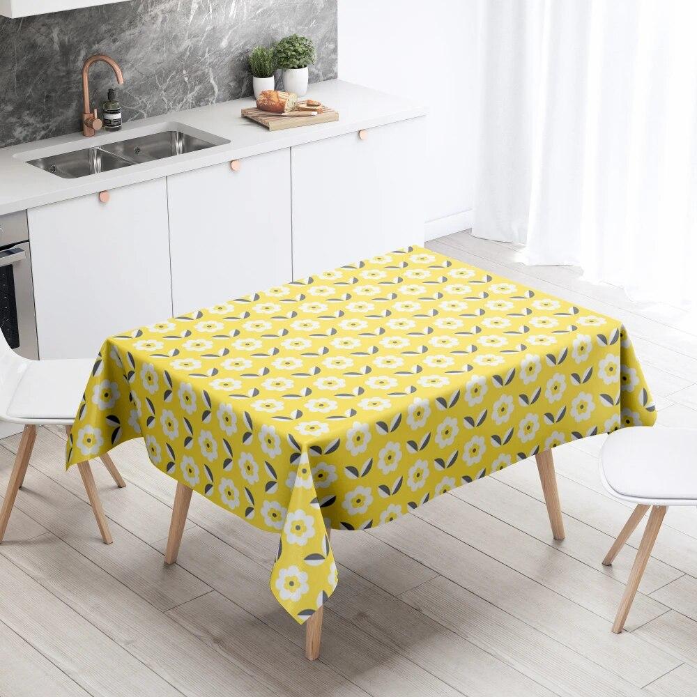 Cartoon Animal Tablecloth Home Decor Stain Resistant Waterproof Table Decoration Rectangular Kitchen Fireplace Countertop