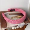 Women Headband Wide Brim Anti-Slip Waffle Sponge Filling Handmade Knitting Hair Hoop Autumn Winter Hair Accessory