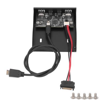רכזת פאנל קדמי USB 3.2 Gen2 10Gbps 4 יציאות מפרץ כונן גמיש 3.5 אינץ' רכזת 19 פינים ל-Type C קדמי