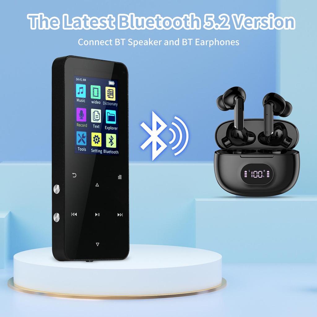 Portable Touchscreen Bluetooth MP3 Player for Students - Expandable Storage, Lossless Sound
