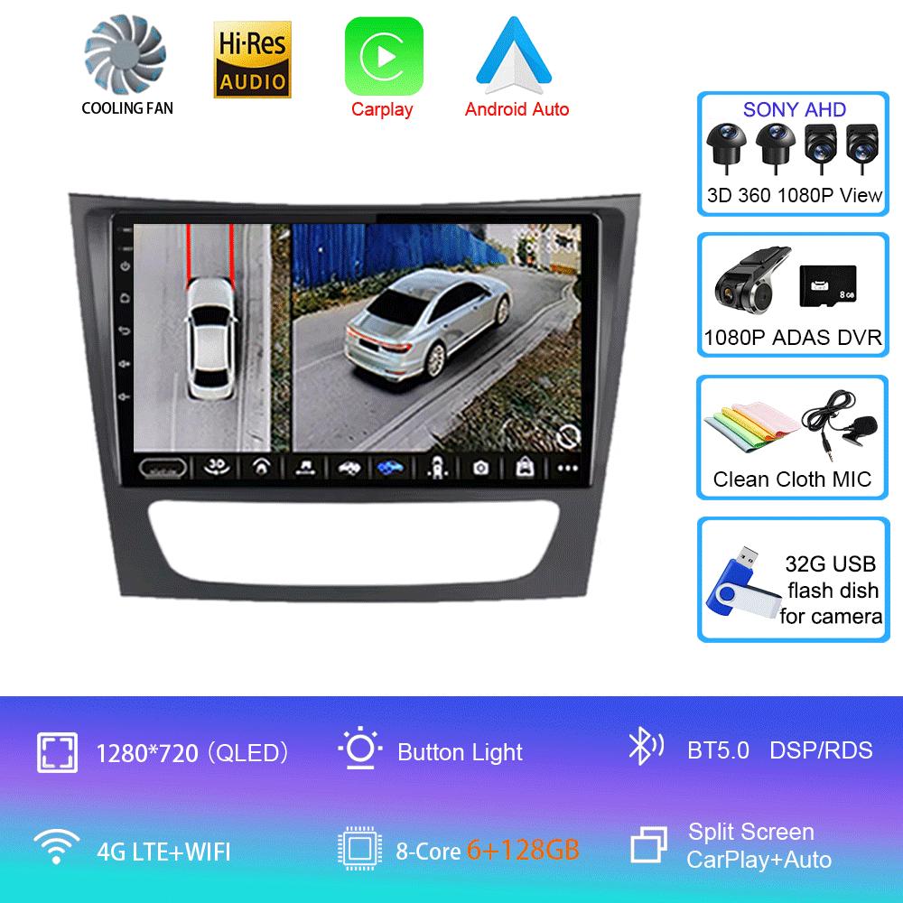 Car Radio Android 14 For Mercedes Benz E Class S211 W211 2002 - 2009 CLS Class C219 2004 - 2010 Carplay GPS Head Unit 2Din Video