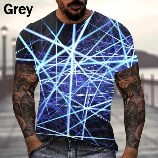 

Модная мужская футболка с коротким рукавом и круглым вырезом, с ярким принтом в виде гипнотического 3D-паттерна «Головокружение». 5XL