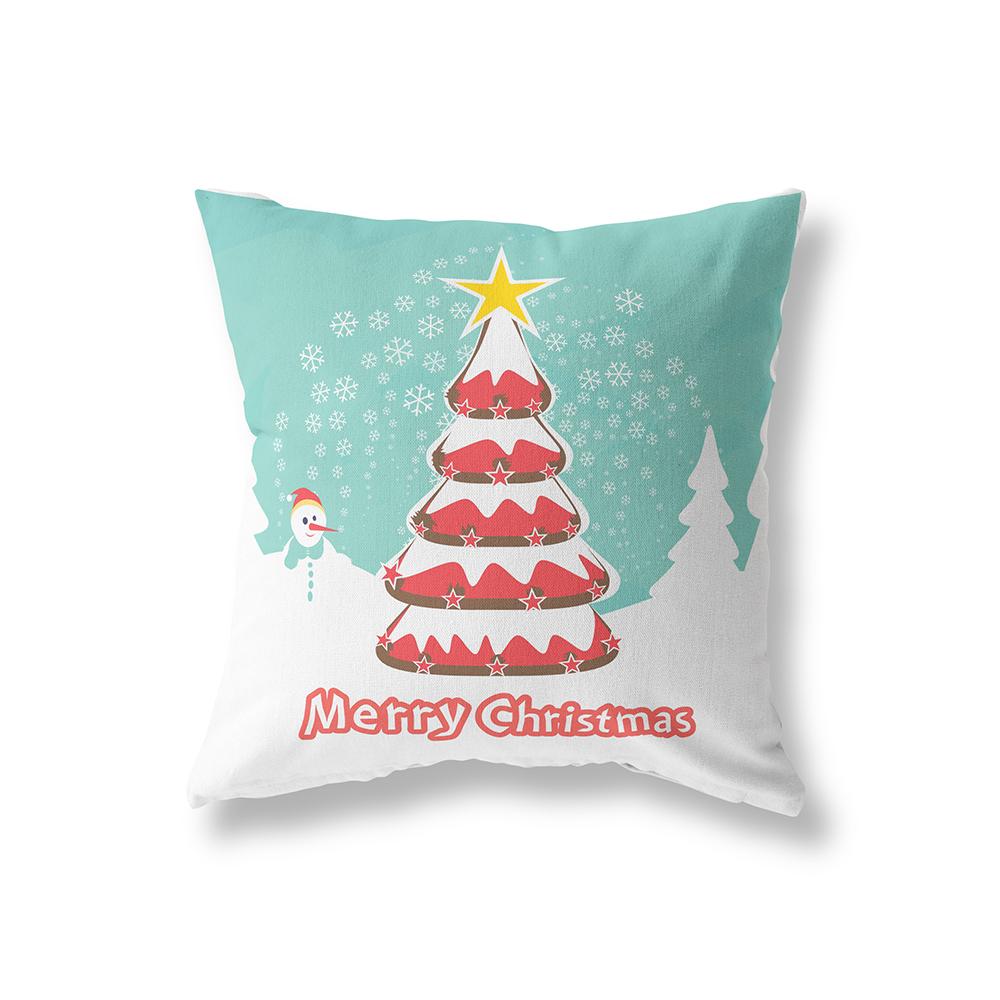 Home Decor Christmas Theme Printed Pattern Polyester Cushion Cover Living Room Sofa Decor Throw Pillow Pillow Cover