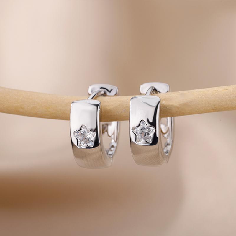 Boucles d'oreilles créoles esthétiques en acier inoxydable zircon pour femmes Boucles d'oreilles punk couleur cuivre Goth Piercing Boucles d'oreilles zircon pour femmes 2024