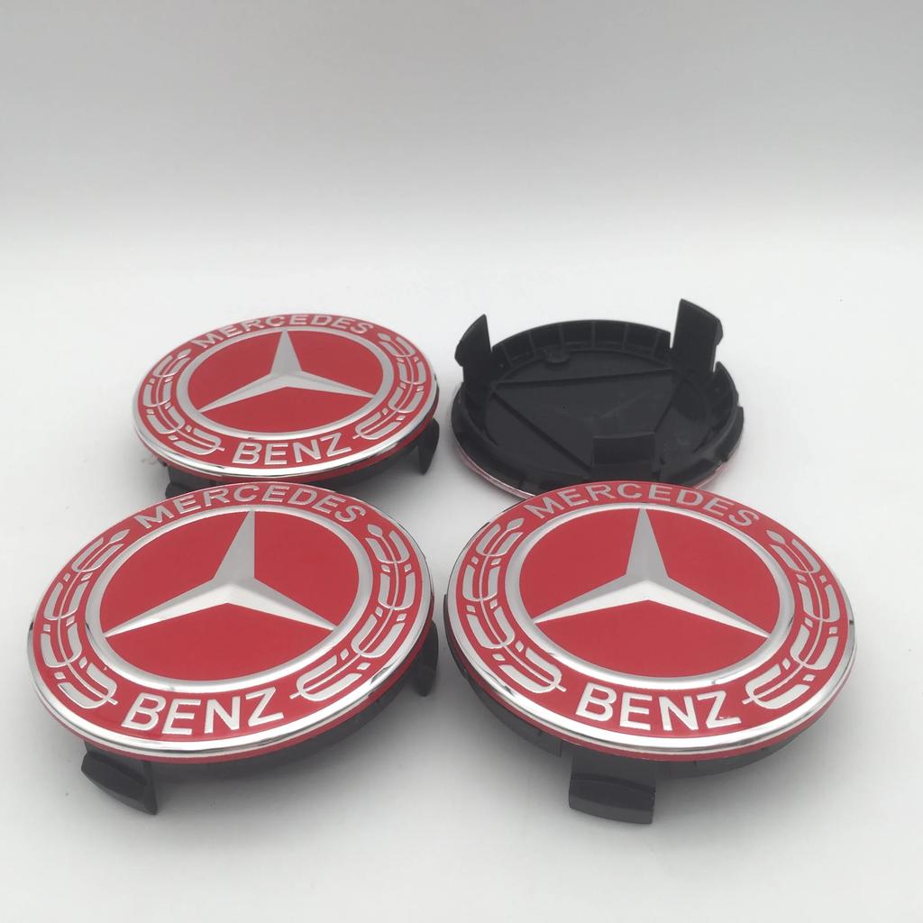 För Mercedes Benz 4 st 3D 75 mm För Mercedes Benz AMG Bil emblem Fälgnav Mittkåpa Märke skydd klistermärke Dekaler Styling accesso