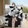 Comfort Warm Soft Plush Blanket Suitable for Sofa Living G-Gojo Room S-Satoru Office Bedroom Travel Anime Manga Flannel Gift