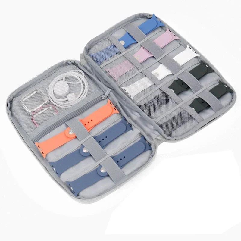 Watchband Storage Box For Smart Watch Straps Data Cable And Wriststrap Travel Case Compact Organizer Pouch
