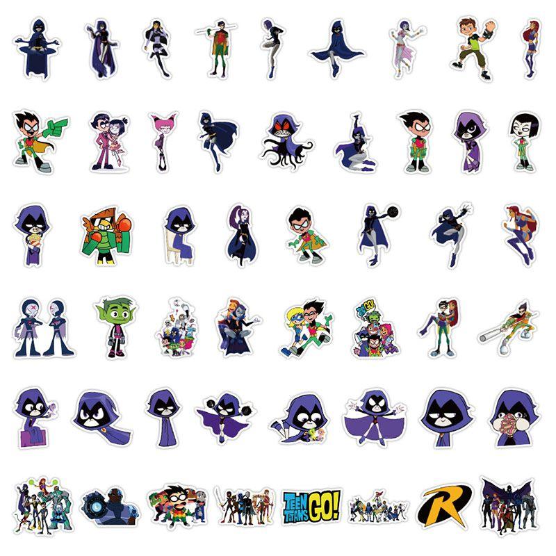 Vibrant 50pcs Teen Titans Go Sticker Set For Personalizing Luggage And Bikes