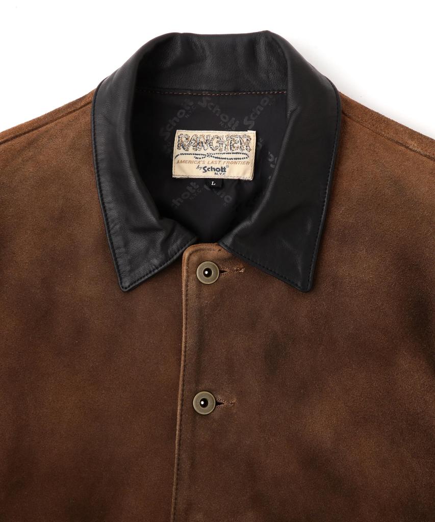 Schott NEWBIE SUEDE LEATHER Size JACKET, Men's, L, 050, Brown, 782-5250009