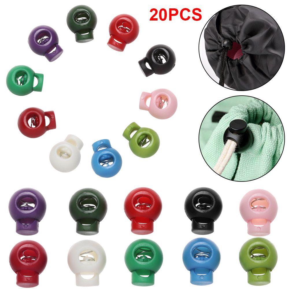 20pcs High Quality 6mm Hole Sportswear Accessories Cord Lock Bean Plastic Stopper Toggle Clip Apparel Shoelace