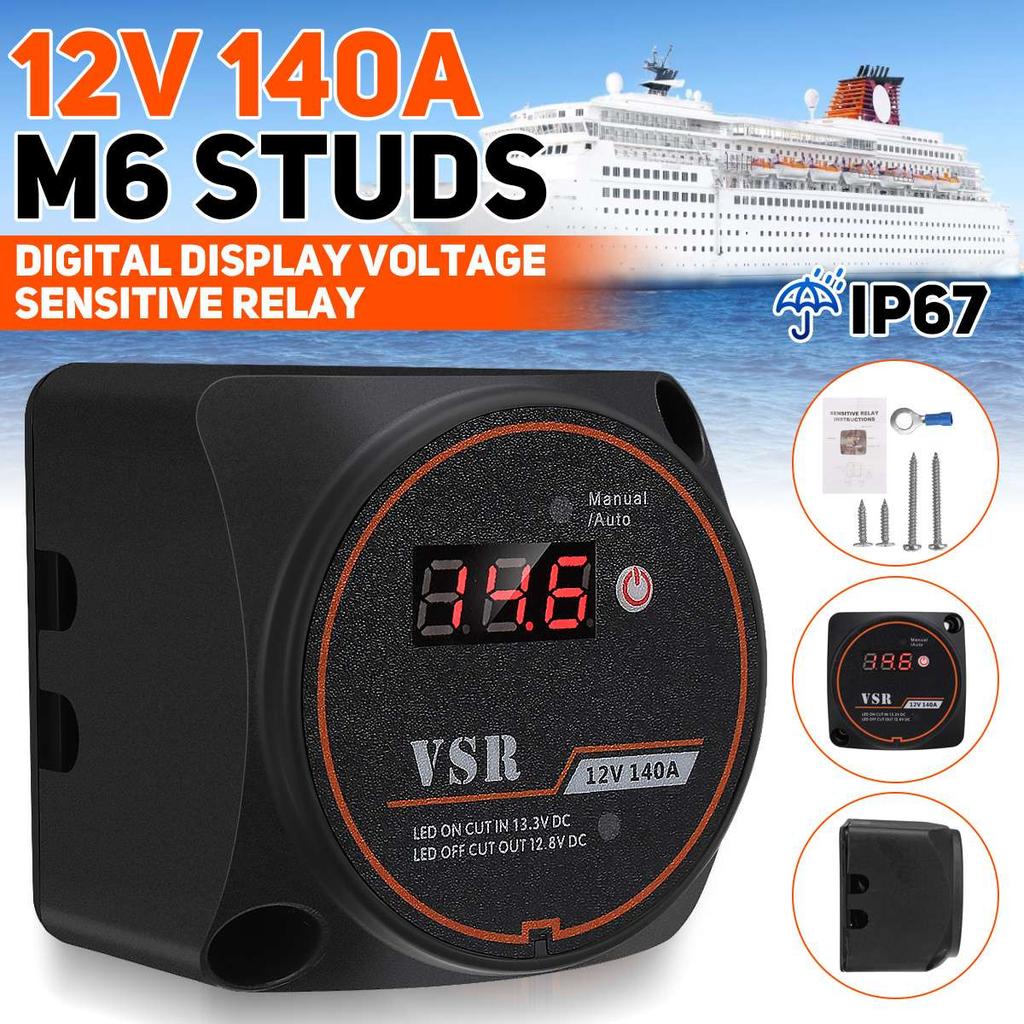 12V 140A Spannungsanzeige Batterietrennschalter Spannungsempfindliches Relais VSR Automatisches Laden für Polaris und Arctic Cat Boote