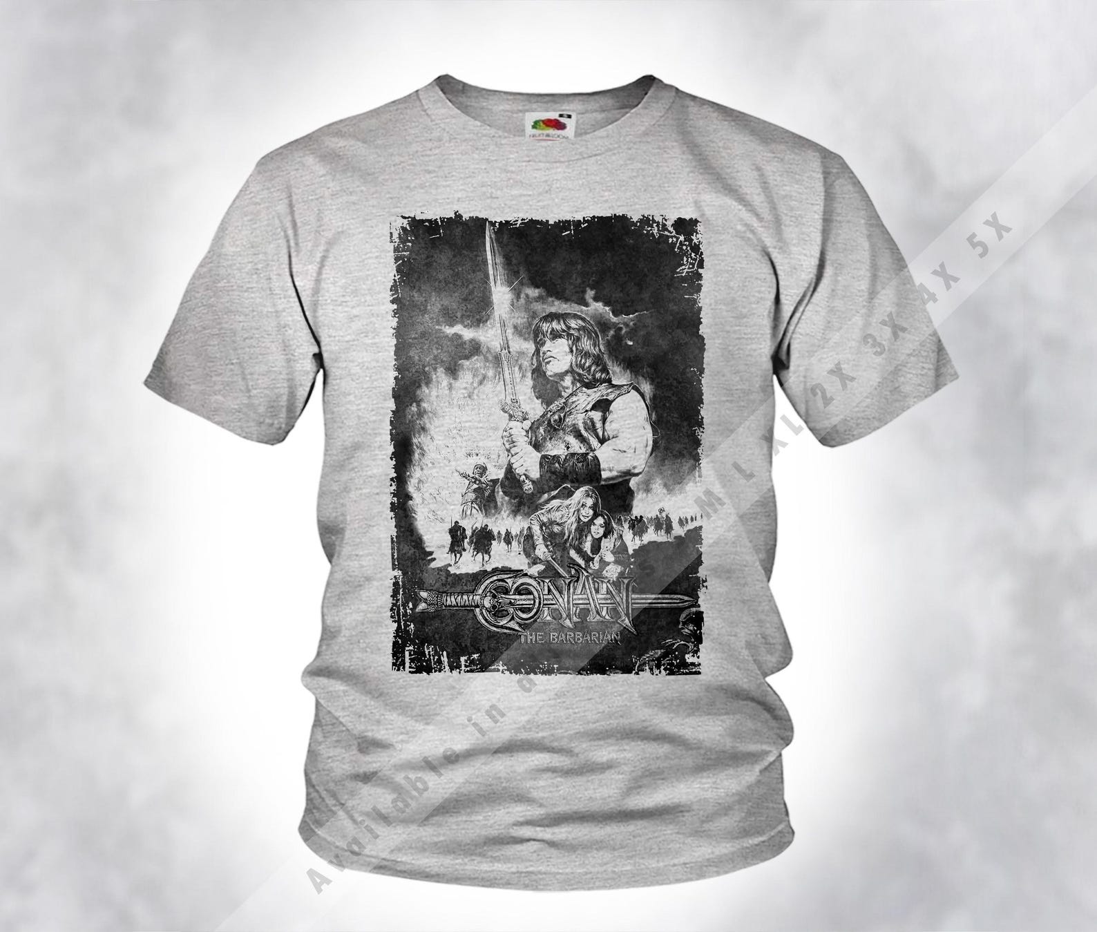 Vintage CONAN The Barbarian v6 Old Style Men Unisex Sport heather Gray DTG Print Sizes s m l xl 2x 3x 4x 5x 2XL