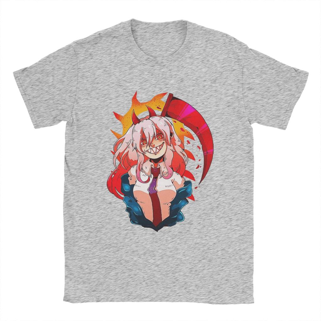 Power Anime Chainsaw Man T-Shirt for Men  Novelty Pure Cotton Tees Round Neck Short Sleeve T Shirt Gift Idea Clothing