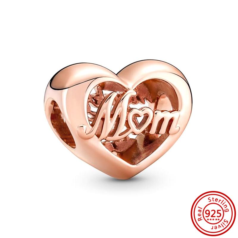 Authentic Fit Original Pantaro Charm Bracelet DIY Zircon 925 Sterling Copper Openwork Heart Shaped Infinite Love Mom Fine Beads