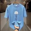 Herr Sommar T-shirt med tunn del, Casual, Kortärmad, Ungdom, Studenter, Plusstorlekar, Lösa Toppar