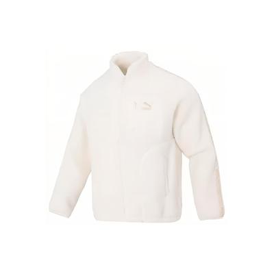 Puma Kurtka Polarowa Casual Unisex z Kołnierzem Stójką i Tkana Opaska z Boku Biała 625196-65